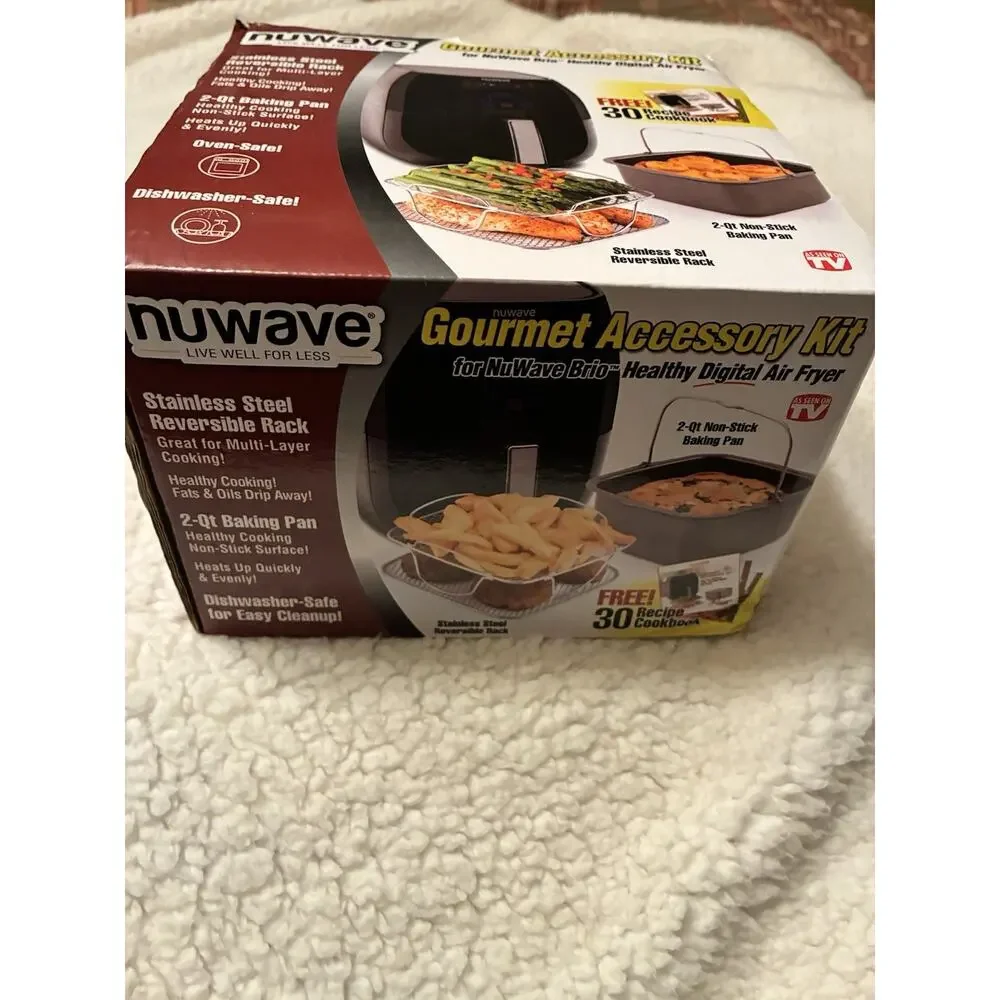 NuWave Gourmet Accessory Kit, Rack, Baking Pan Recipe Book Brand New never used